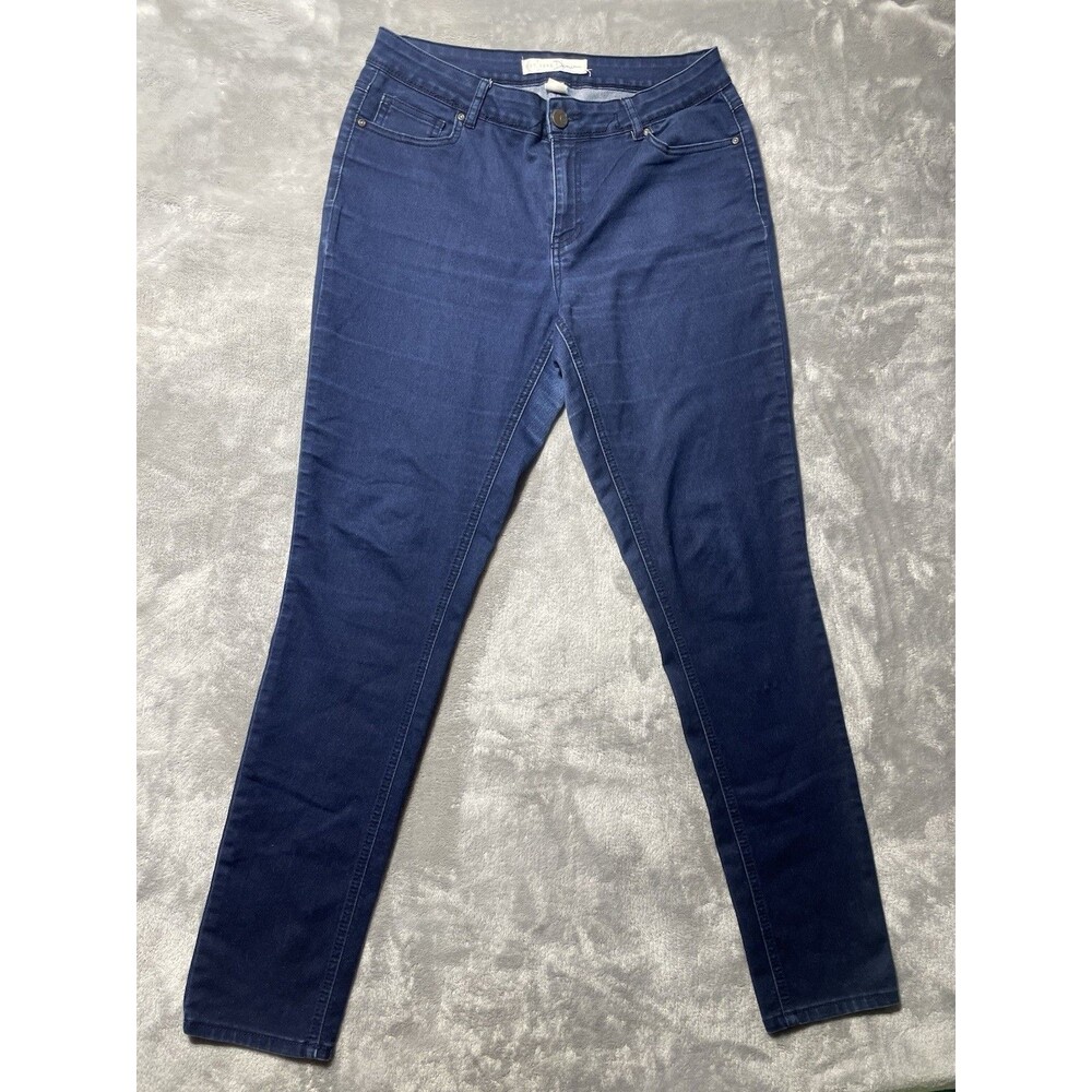 Cato Contemporary Jeans Blue Denim Stretch Zip Button Size 12 Women’s 5-Pocket